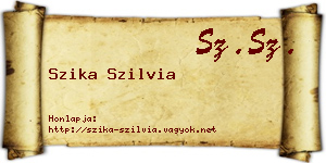 Szika Szilvia névjegykártya